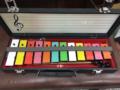 【華邑樂器53023】CADESON 凱德森 奧福12音彩色鐵琴 (BI1-12A 附木質琴盒 音符荳荳譜板 台灣製造)