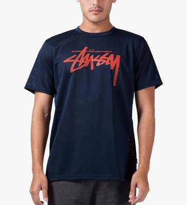 【全新正品未拆封】STUSSY STOCK MESH CREW LOGO 短TEE洞 透氣 球衣 藍M 非二手huf dickies obey publish