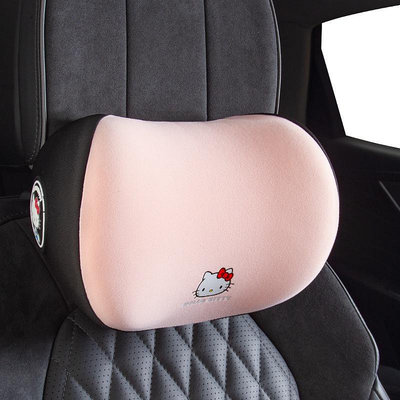 車之星~Hello Kitty 卡通車用座椅頭枕 可愛記憶棉護頸枕女 車用頸枕靠枕 四季通用 車用內飾