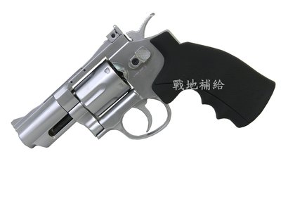 【戰地補給】台灣製華山FS-1002銀色2.5吋可調初速CO2左輪手槍(附贈填彈器及魚骨還有彈殼6顆)