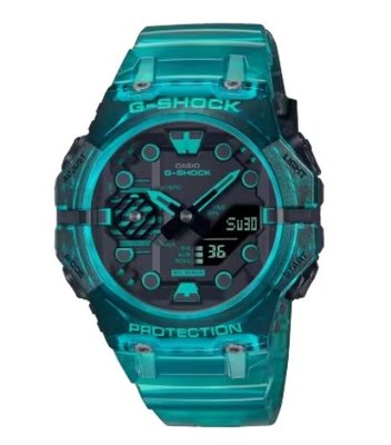【台南時代鐘錶 CASIO】卡西歐 G-SHOCK 機械潮流 藍芽連線 200米防水 運動雙顯錶 GA-B001G-2A