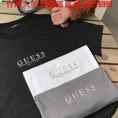 Guess短袖 短T 今年新款 經典 浮雕 立體Logo 黑白 情侶款