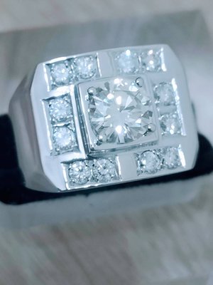 鑫泰典精品 鑽石戒指 主鑽1.07克拉CT 超級霸氣豪華台 男戒台 均可改圍 有證書 男戒 特價流當品