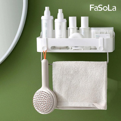 FaSoLa 多用途三合一浴廁壁掛置物架 公司貨 收納架 置物架 壁掛置物架 浴室洗漱收納架 瀝水置物架