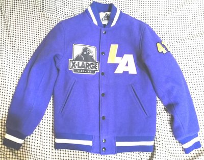 日本 xlarge 猩猩 紫色 混羊毛 棒球 外套 夾克 (限定100著)