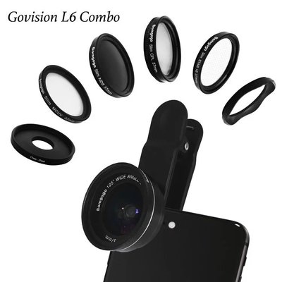 Govision L6 combo 8合1廣角微距手機鏡頭組 專業鏡頭 廣角鏡 無暗角 不畸變 台南 pqs 免運