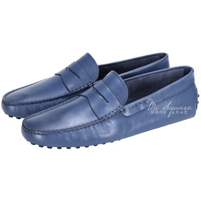 現貨熱銷-TOD’S 經典麂皮豆豆樂福鞋(藍色/男鞋) 1440259-23