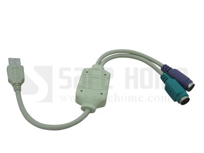 【Safehome】USB to PS/2 轉接線/轉接頭，用於 PS/2 鍵盤、滑鼠、掃描槍、條碼機 CU0802