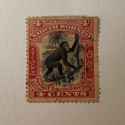 北婆羅洲 State of North Borneo Orangutan 4 cents