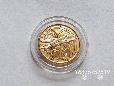 【鑒 寶】（外國錢幣） 獲獎幣 美國1987年5元鷹洋金幣 8.36克900金 UNC XWW2068