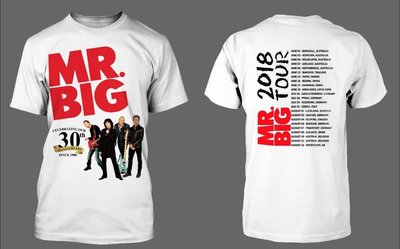 【搖滾帝國】Mr. Big 樂團2018年巡迴演唱會30th Anniversary Tour Shirt