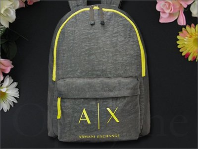 真品灰色 AX 阿曼尼 A|X Armani Exchange backpack  防水 肩背包 拉鍊 後背包 男女適用