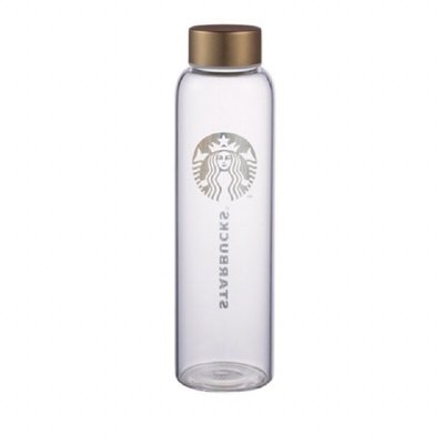 Starbucks 星巴克 經典 金品牌玻璃水瓶 玻璃瓶 玻璃隨身瓶 金漾女神 神秘女神