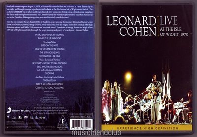 音樂居士新店#Leonard Cohen Live at the Isle of Wight 1970 (/dts) DVD