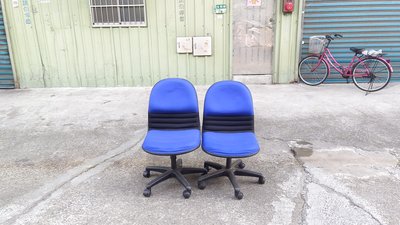 【安鑫】土城二手傢俱~藍色手動升降布面辦公椅 OA椅 書桌椅 電腦椅 休閒椅 ~【A1794】