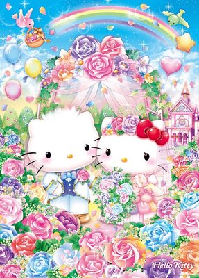 拼圖專賣店 日本進口拼圖 66-188(600片拼圖 Hello Kitty 花籃婚禮)