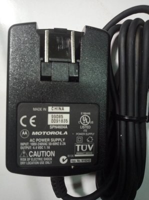 全新 MOTOROLA 4.4V DC 1.1A 變壓器 輸入電源 110V -240V 工程用配接用 無DC插頭