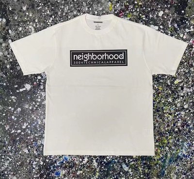 日本neighborhood潮牌22SS夏季機車box logo黑白色短袖T恤tee