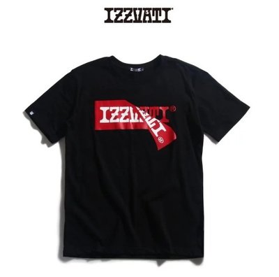 IZZVATI (夏20)LOGO標籤 純棉短袖T恤 黑色 I12010-89 台灣製短T 情侶款