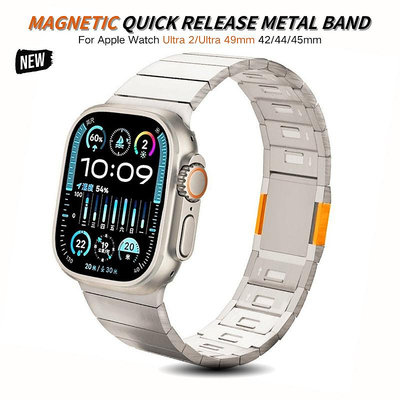 快拆磁吸不鏽鋼錶帶 適用Apple Watch Ultra2 49mm錶帶 9代 8 7 se 42 44 45mm鋼帶