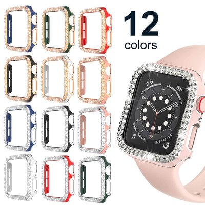 適用蘋果手錶蘋果手錶Apple Watch 5/6 SE iWatch 4 3 2 1代PC保護貼雙色電鍍防摔防撞保護套-337221106