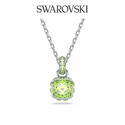 SWAROVSKI 施華洛世奇 Birthstone 鏈墜 方形切割 鍍白金色 八月綠色 誕生石