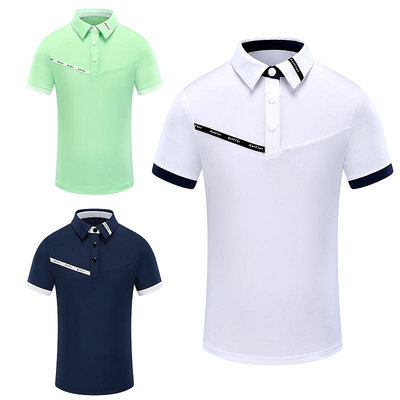 高爾夫服 2022新款夏季高爾夫服裝兒童上衣T恤男女童短袖青少年翻領POLO衫