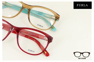 【My Eyes 瞳言瞳語】Furla 義大利品牌 透膚色大框光學眼鏡 清透精靈感 年輕活潑 自信風采 (VU4801)