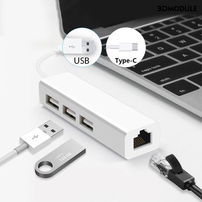 [時光閣] USB網線轉換器2.0HUB有線百兆網卡type-c轉rj45免驅動