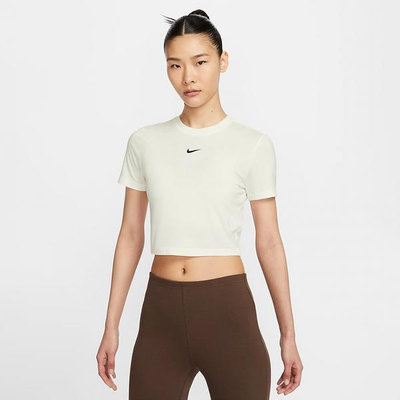 Nike Sportswear Essential 米色 合身上衣 女 短袖上衣 運動上衣 短版T恤 FB2874-133