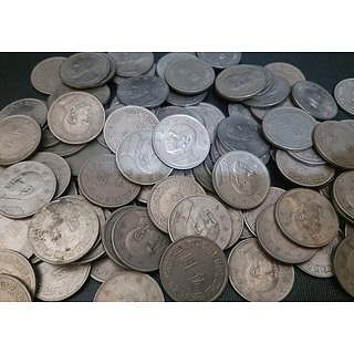民國60年代大頭5元硬幣 共100枚 普品 品相大致 年份隨機