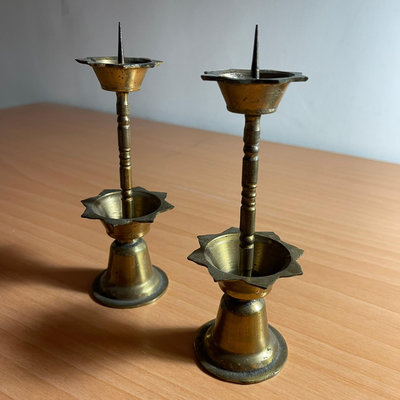 古早收藏 銅製燭台 燭台 高燭台 銅雕燭台 蠟燭 1001-51