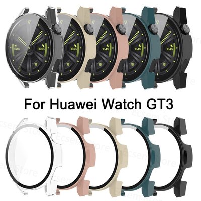 華為 適用於 Huawei watch GT3 42mm / 46mm 保護套的 Pc 硬殼玻璃屏幕保護膜盒