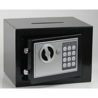 黑色投幣17cm保險箱-收納櫃/保險櫃/密碼鎖/金庫/保險箱