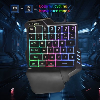 HXSJ G92 RGB發光35鍵單手游戲鍵盤ABS雙色注塑多種背光跨境