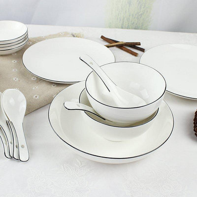 【現貨精選】北歐簡約陶瓷菜盤 家用碗碟盤創意早餐盤骨瓷日式餐具套裝魚盤子