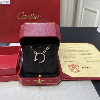 【熱賣精選】Cartier卡地亞同款 圓餅釘子LOVE滿鑽項鍊18K玫瑰金大圓環吊墜鎖骨鏈女