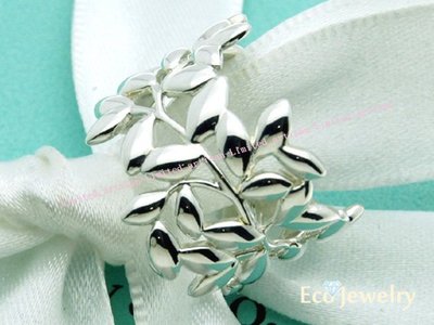 《Eco-jewelry》【Tiffany&amp;Co】寬版 Olive leaf 帕洛瑪橄欖葉純銀925戒指~專櫃真品已送洗