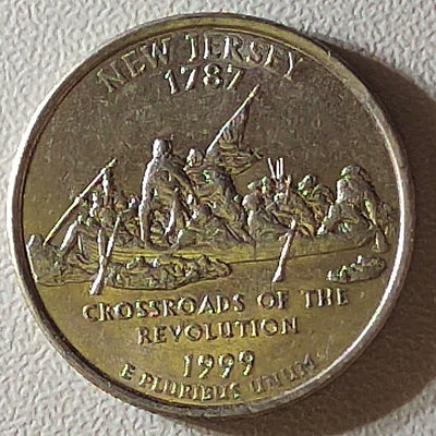 美國1999年25美分新澤西州州幣紀念幣硬幣外國錢幣公園幣22811