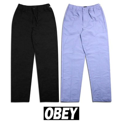 Cover Taiwan 官方直營 OBEY 嘻哈 滑板 寬鬆 直筒 工作褲 休閒長褲 黑色 紫羅蘭色 大尺碼 (預購)