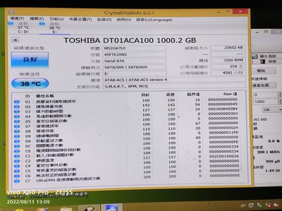【台中阿忠電腦】中古良品的 Toshiba DT01ACA100 1TB 無警告無壞軌~~350~~