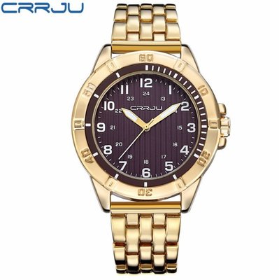 【潮鞋基地】CRRJU /卡俊2113鋼帶男士休閒手錶商務男士簡約運動手錶時尚流行