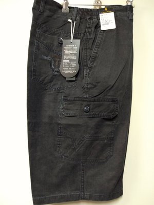 【平價服飾】(A386-1-2)休閒側袋半鬆緊五分褲(L-2L) 共兩色總長60公分