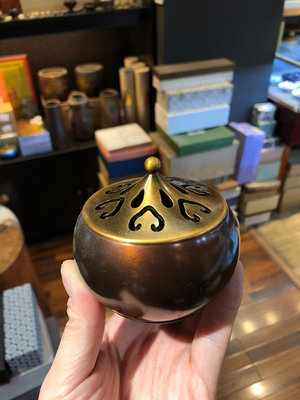 【二手】日本回流 香爐 香具 銅爐 茶具 高度：7厘米；口徑：6.5 回流 瓷器 文玩【佟掌櫃】-1632