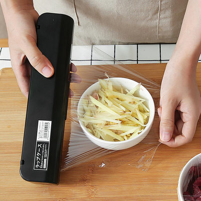 日本進口食品保鮮膜切割盒廚房冰箱保鮮膜切割器桌面收納整理盒子