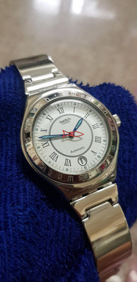＜大錶徑＞Swatch 機械錶 38mm 帥氣 SWISS ETA 瑞士錶 不銹鋼 手圍18cm A4
