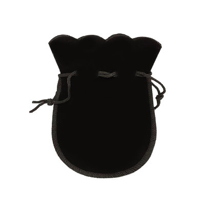 【贈品禮品】A5095 圓形絨布套-9x12cm 黑色絨布袋 包裝袋 珠寶首飾飾品束口抽繩袋 錦囊袋 福袋 絨布收納袋