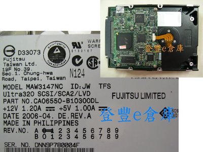 【登豐e倉庫】 F839 Fujitsu MAW3147NC 1萬轉 147G SCSI 80針 救資料 也修電視