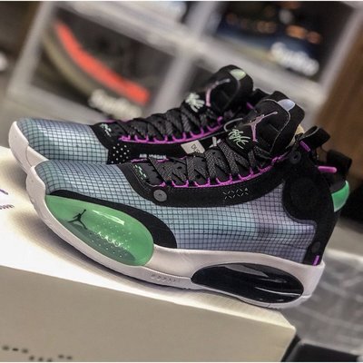 【正品】Air Jordan 34 AJ34首發電光藍紫 黑白籃球 BQ3381-400潮鞋