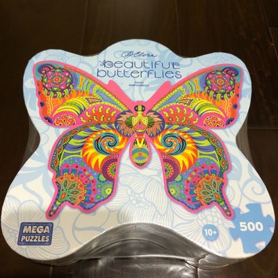 MEGA蝴蝶特殊造型500片拼圖 插畫 Beautiful Butterfly Jigsaw Puzzles